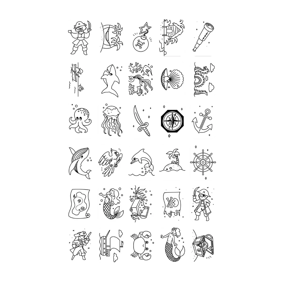 Recharges dessins "Animaux autour du monde" et "Océan et pirates" pour tablette - Kidywolf – Image 7